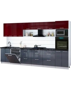 Кухонный гарнитур Интерлиния Мила Gloss 3.6-ПМ1-2