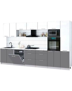 Кухонный гарнитур Интерлиния Мила Gloss 3.6-ПМ1