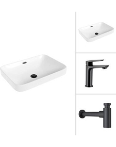 Умывальник со смесителем Lauter 21441A + Sky 21СК533BS с сифоном 21635B