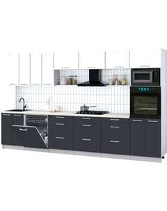 Кухонный гарнитур Интерлиния Мила Gloss 3.6-ПМ1-2