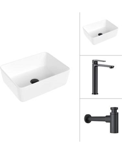 Умывальник со смесителем Lauter 21674B + Moon 21СК8691BS с сифоном 21635B