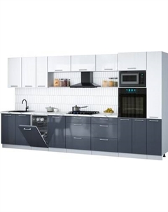 Кухонный гарнитур Интерлиния Мила Gloss 3.8-ПМ3
