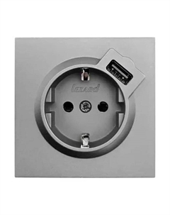 Розетка Zima 1-гнездн с/з б/ш USB C+A без рамки сер 704-7488-181 Lezard