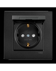 Розетка Viko Novella 2-гнездн. с/з (с рамкой) черный 93000556 No brand