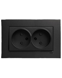Розетка Novella 2-гнездн. б/з (с рамкой) черный 93000555 Viko
