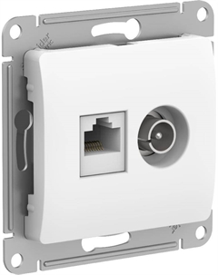 Бел. Розетка TV + комп. RJ45, кат. 5E (без рамки) GSL000189 Glossa