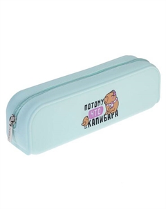 Пенал Потому что Капибара 200х50х60мм на молнии мягкий силикон Hatber