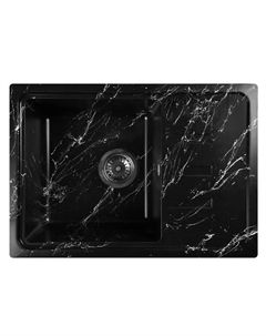 Мойка из каменной крошки WISENT WB15-11 (мрамор черно-белый) 435х620х220 без сифона Wisent