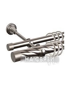 Карниз для штор Grace D25К/16Г + заглушка Плоская (2.4м, сатин) Ас форос