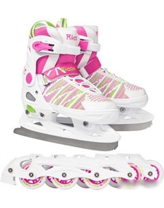 Роликовые коньки Props PW-223B S (р. 33-36, белый/розовый) Ricos
