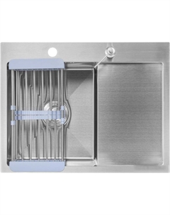 Кухонная мойка 6550-L (с сифоном, дозатором и коландером) Saniteco