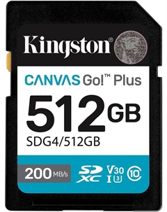Карта памяти Canvas Go! Plus SDXC 512GB SDG4/512GB Kingston