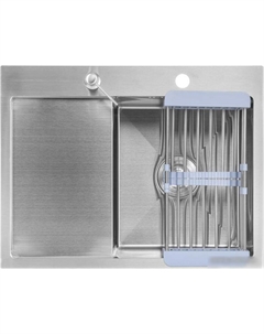 Кухонная мойка 6550-R (с сифоном, дозатором и коландером) Saniteco