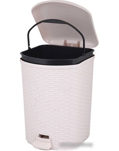 Мусорное ведро Плетенка М2048 12 л (слоновая кость) Альтернатива