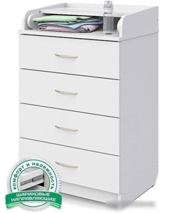 Детский комод Сириус 604 ЛДСП (белый) Атон мебель