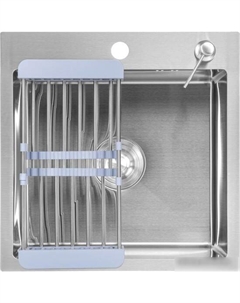 Кухонная мойка 4848 (с сифоном, дозатором и коландером) Saniteco