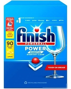 Таблетки для посудомоечной машины All in 1 Powerball Power Essential лимон (90 шт) Finish