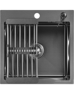 Кухонная мойка 4848 Nano (с сифоном, дозатором и коландером) Saniteco