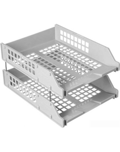 Лоток для бумаг Strong ЛТ101 (2шт, серый) Стамм