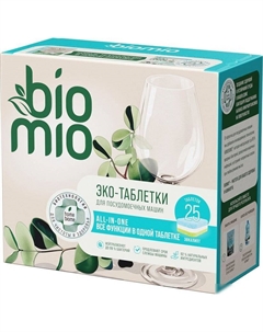 Таблетки для посудомоечной машины All-in-One с эфирным маслом эвкалипта (25 шт) Biomio