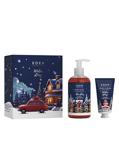 Подарочный набор новогодний Крем для рук + Жидкое мыло для рук с ароматом клюквы и апельсина Eden