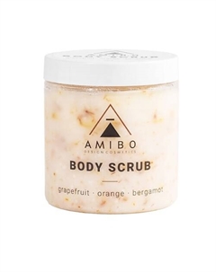Скраб для тела соляной с люффой, парфюмированный (грейпфрут, апельсин, бергамот) 250 Amibo