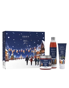 Подарочный набор новогодний Крем для тела + Гель для душа + Скраб для тела Winter story BLUE Eden