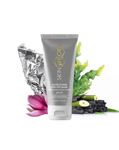 Маска-пленка для лица очищающая, для всех типов кожи Silver Power peel-off mask 50 Skinphoria