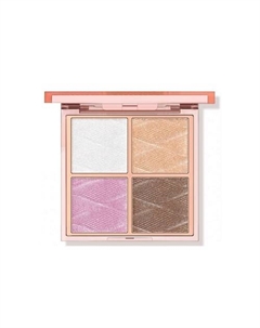 Пудра-хайлайтер для макияжа, 4 цвета Мерцающий персик O.two.o