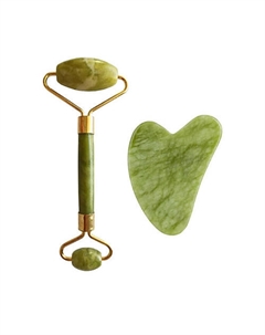 Массажный роллер и пластинка Гуаша из зеленого жадеита Xiuyan Palsar 7