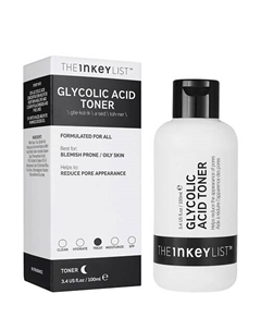 Отшелушивающий кислотный тонер Glycolic Acid Toner, сужающий поры 100 The inkey list