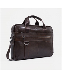 Сумка деловая мужская, на молнии, 40×9×29 см, коричневая Fidelio largo