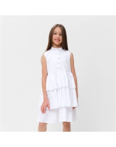 Платье для девочки : Cotton collection, белое, рост 134 см Minaku