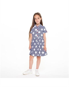 Платье для девочки, тёмно-синий/белый, рост 116 см Luneva