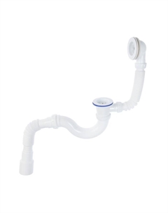 Сифон для ванны Unicorn S32P, 1 1/2"х40 мм, пластиковый выпуск и перелив, гофра 40×40/50 мм