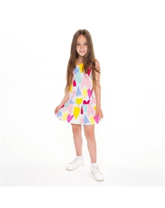 Платье для девочки, цвет белый/сердечки, рост 98 см Юниор текстиль