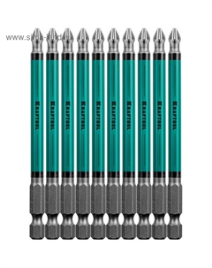 Биты Optimum Line 26124-2-100-10, Е 1/4", 100 мм, 10 шт., PZ2 Kraftool