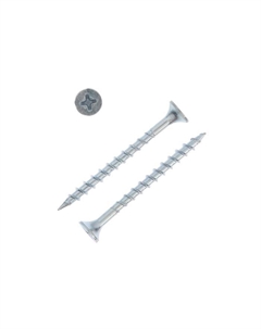 Саморез 3.5×45, потай, крупная резьба, шлиц PH, белый цинк, 12 кг Tundra