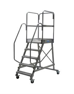 Лестница-платформа CORDA, с площадкой, алюминиевая, 5 ступеней Krause