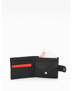 Портмоне мужское на кнопке, отдел для купюр, карт, монет, чёрное Bagsland