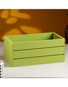 Кашпо деревянное 25х14х11 см Фисташковый Дарим красиво