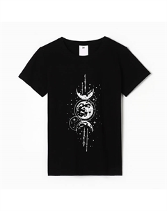 Футболка женская "Луна", цвет черный, размер 46 Текстиль центр