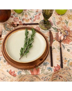 Скатерть «» Floral pattern, d=219 см с ГМВО, 100% хлопок, саржа 190 г/м² Этель