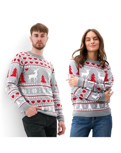 Свитер вязаный «Новогодний», размер 46, серый Kaftan