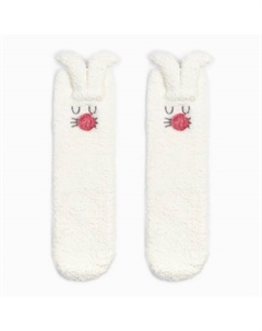 Носки женские махровые с ушками, цвет белый, размер 36-39 (23-25 см) Minaku
