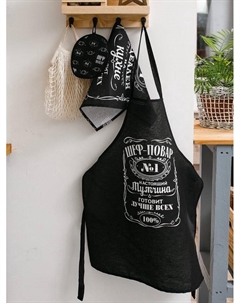 Кухонный набор 3 пр. "Шеф-повар №1" фартук 60х70 см, прихватка 20х20 см, полотенце 35х60 см Доляна