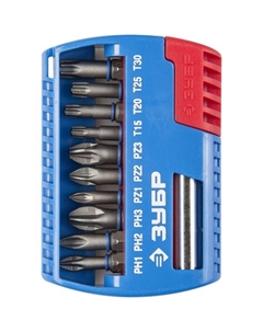 Набор бит ЭКСПЕРТ 26051-H11, CrMo, PH1-2-3, PZ1-2-3, T15-20-25-30, адаптер, 7 шт. Зубр