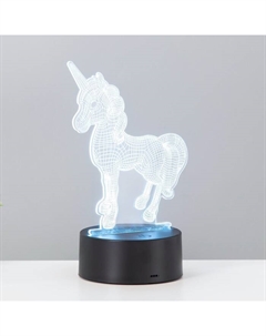 Светильник сенсорный «Единорог» LEd=7 цветов USB/от батареек черный Risalux