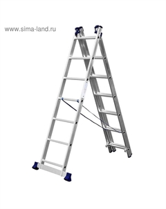 Лестница «» 38833-07, трехсекционная, со стабилизатором, 7 ступеней Сибин