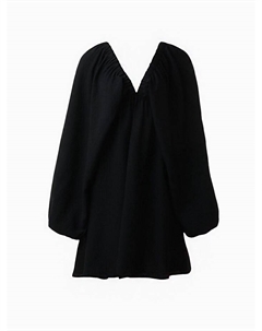 Платье мини женское с глубоким вырезом, размер 42, чёрное Minaku